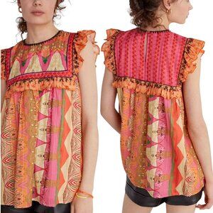 Siddhartha Bansal Sanya Ruffled Blouse from Anthropologie Women's Size XL